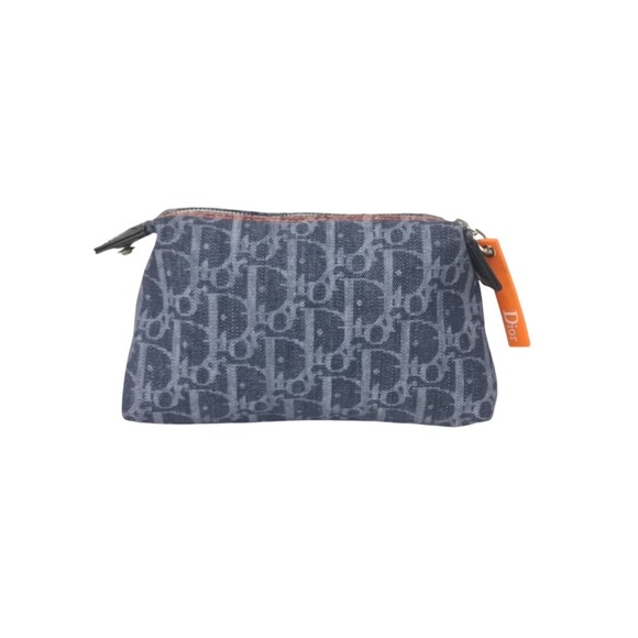 Dior Pouch Denim Case Trotter Flight Christian  Gray Accessory - Picture 1 of 10